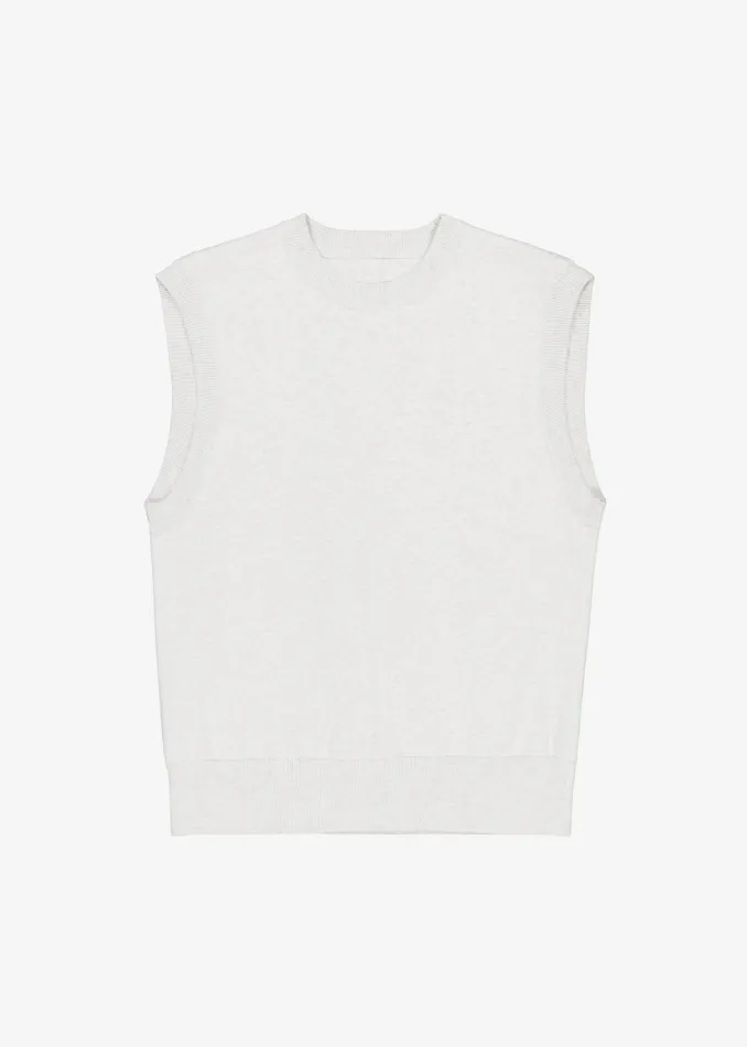 Men Owen Knit Vest 8211 Grey Melange The Frankie Shop Knitwear
