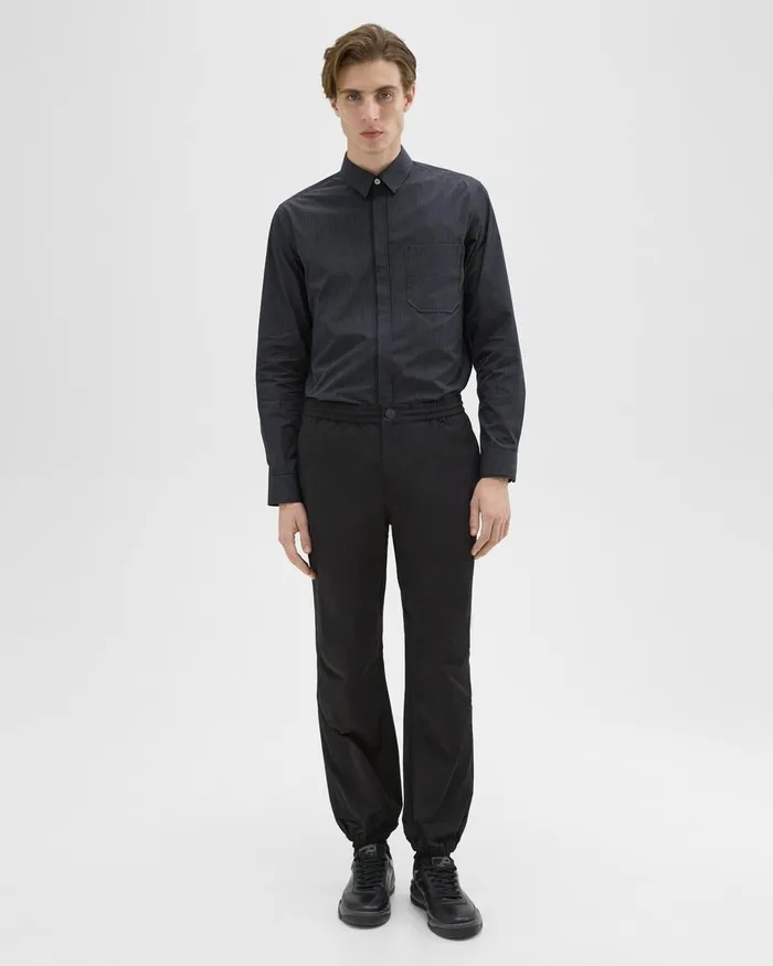 Men Pants Theory CottonBlend Jogger Pant Black