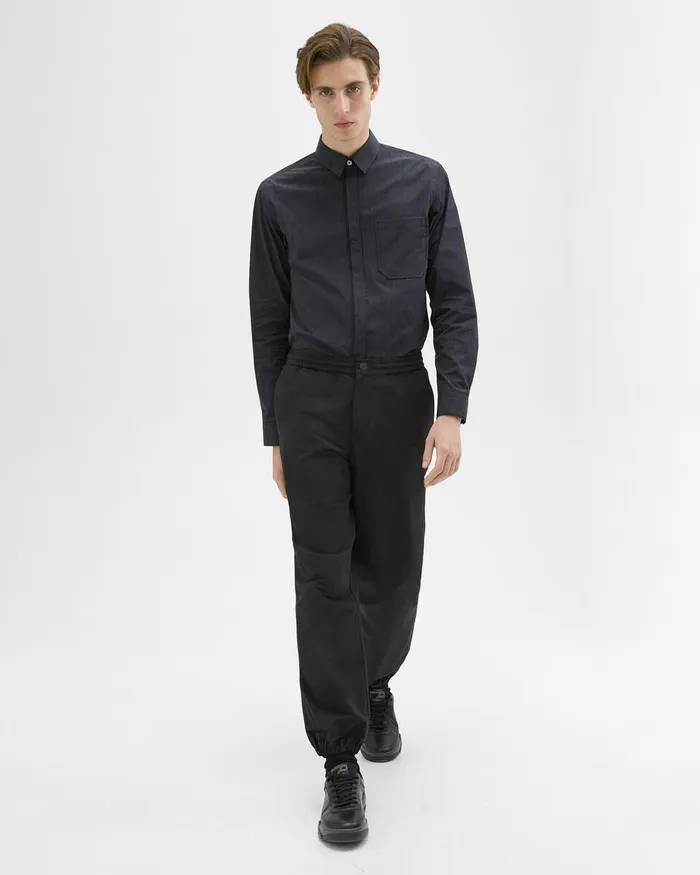 Men Pants Theory CottonBlend Jogger Pant Black