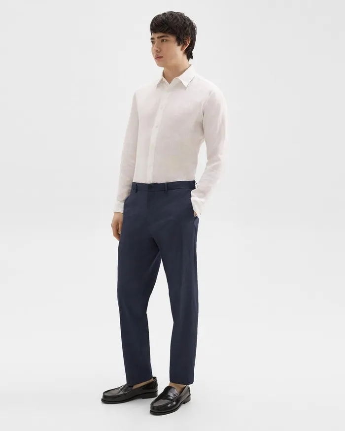 Men Pants Theory Curtis Drawstring Pant In Good Linen Space