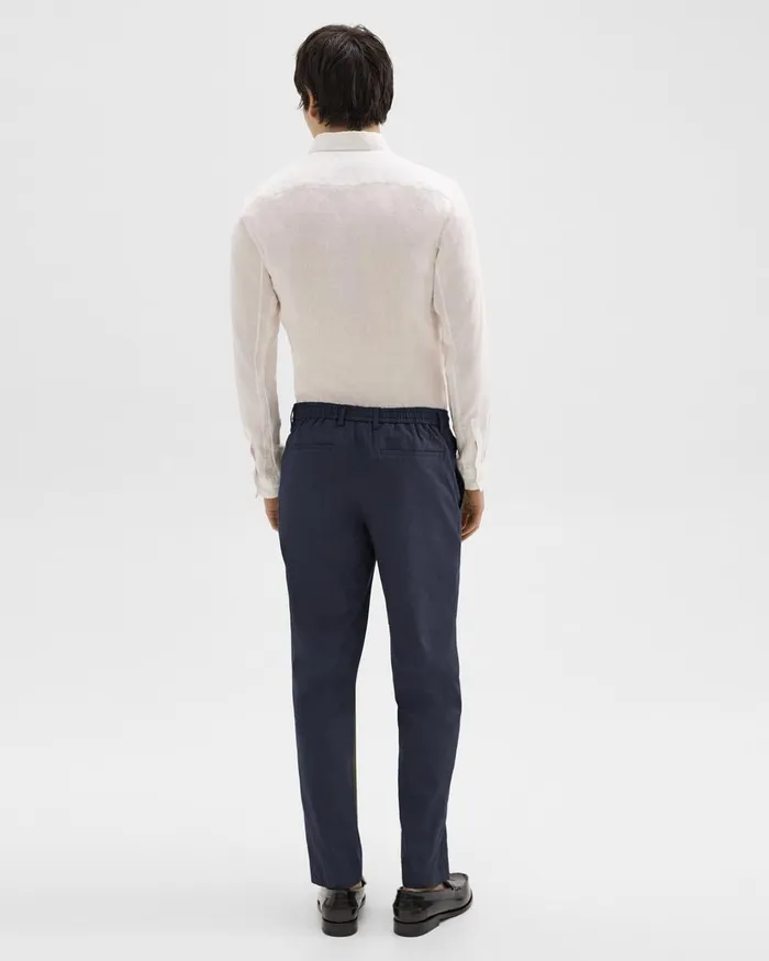 Men Pants Theory Curtis Drawstring Pant In Good Linen Space