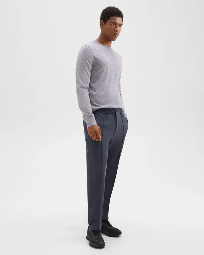 Men Pants Theory Curtis Drawstring Pant In Precision Ponte Basalt