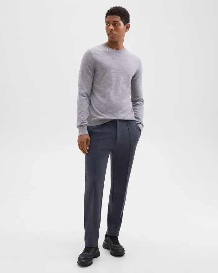 Men Pants Theory Curtis Drawstring Pant In Precision Ponte Basalt