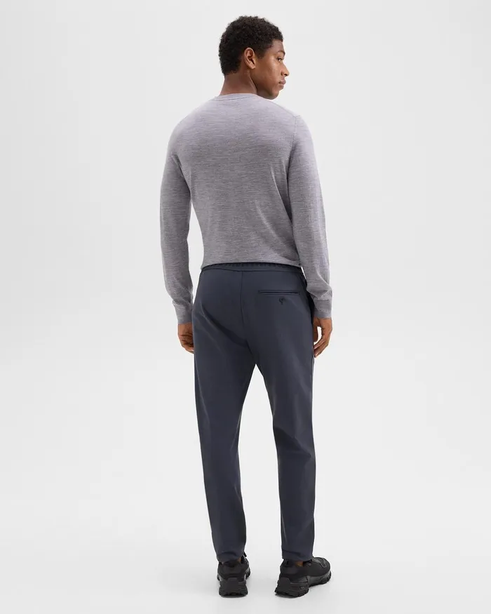 Men Pants Theory Curtis Drawstring Pant In Precision Ponte Basalt