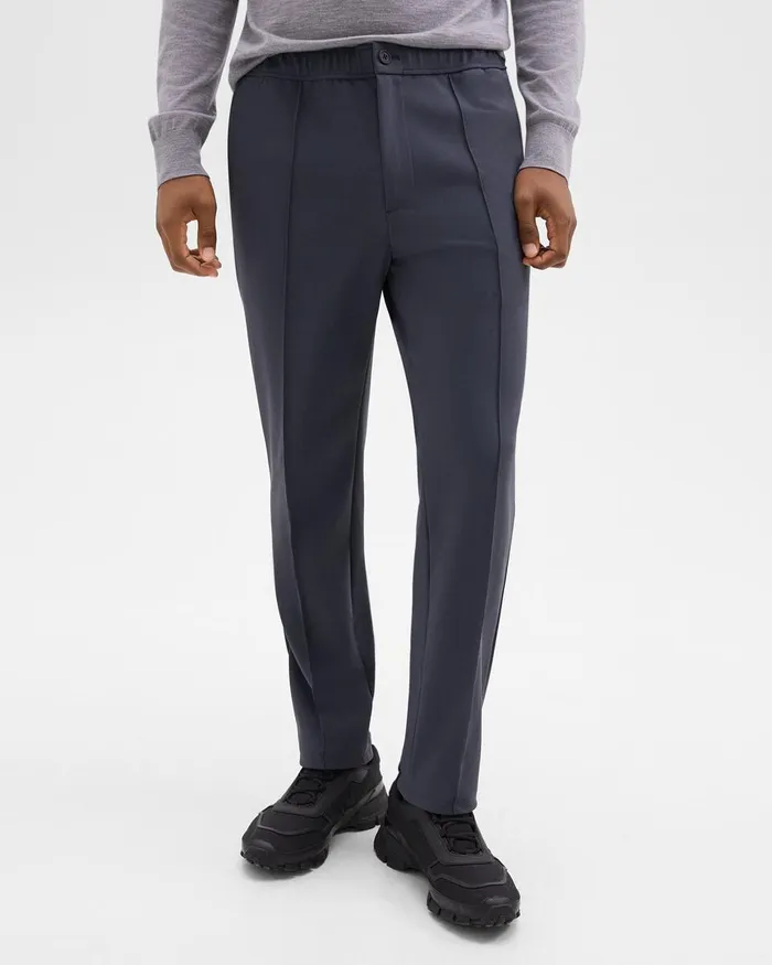 Men Pants Theory Curtis Drawstring Pant In Precision Ponte Basalt