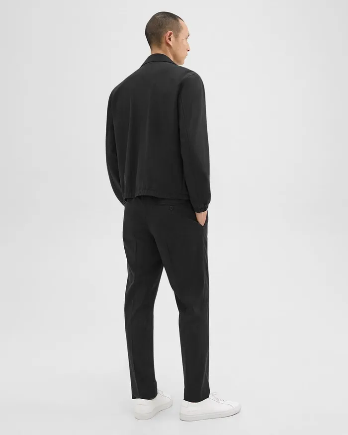 Men Pants Theory Larin Drawstring Pant In Stretch Wool Deep Black