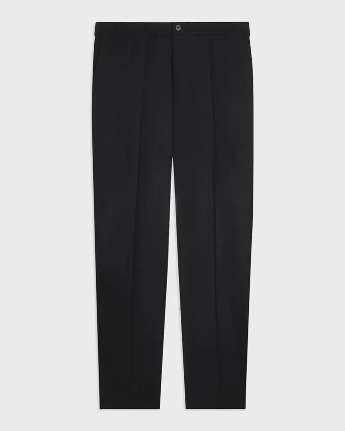 Men Pants Theory Larin Drawstring Pant In Stretch Wool Deep Black