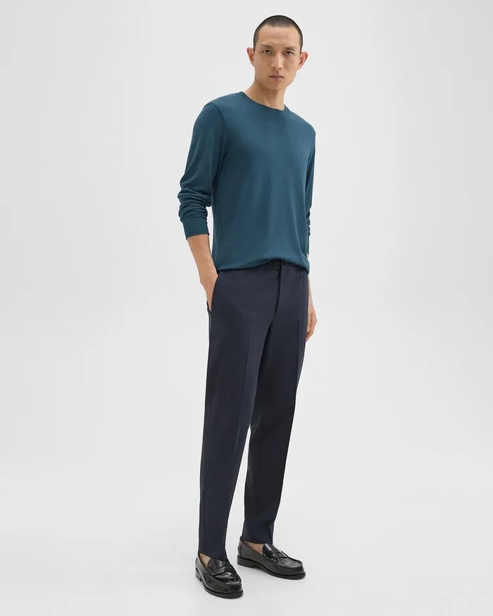 Men Pants Theory Larin Drawstring Pant In Stretch Wool Navy