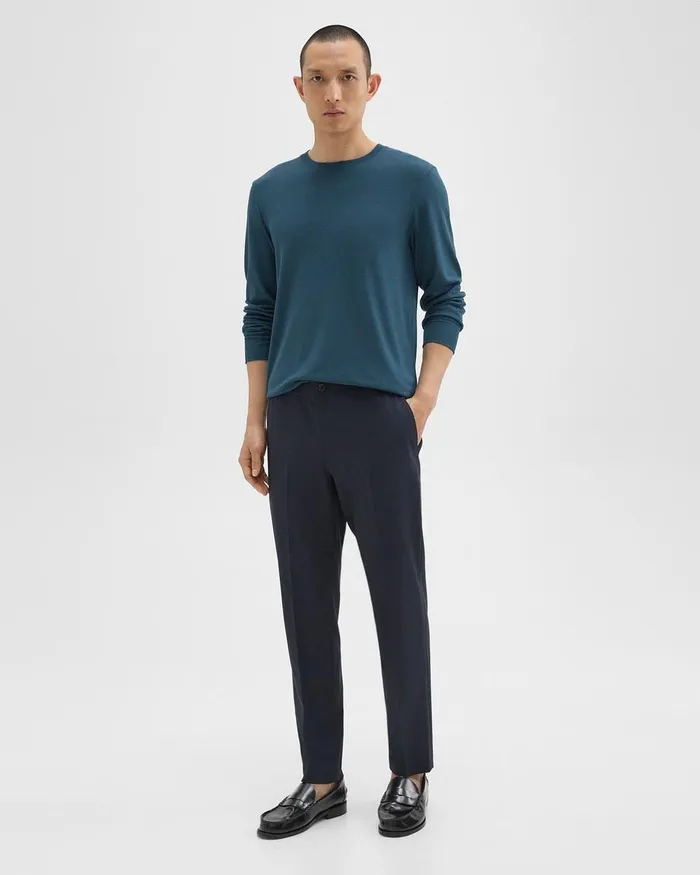Men Pants Theory Larin Drawstring Pant In Stretch Wool Navy