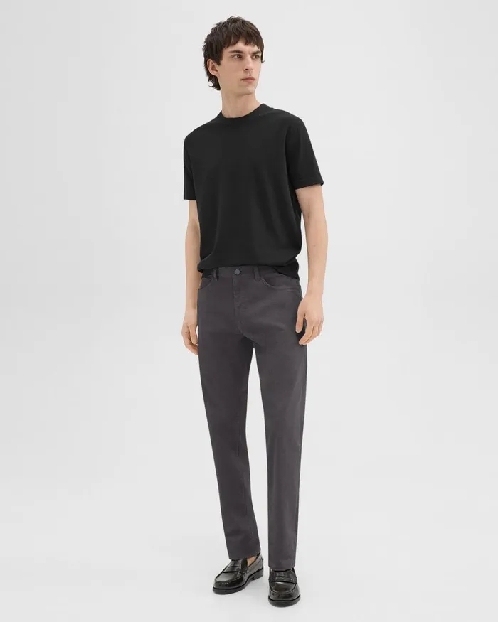 Men Pants Theory Raffi 5Pocket Pant In Stretch Corduroy Dark Grey