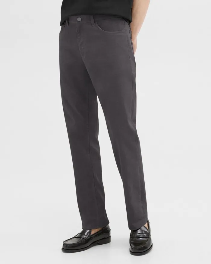Men Pants Theory Raffi 5Pocket Pant In Stretch Corduroy Dark Grey