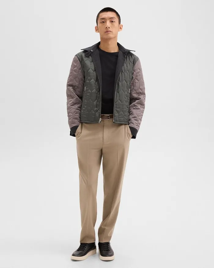 Men Pants Theory Relaxed Pant In Wool Gabardine Barley