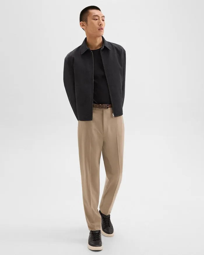 Men Pants Theory Relaxed Pant In Wool Gabardine Barley