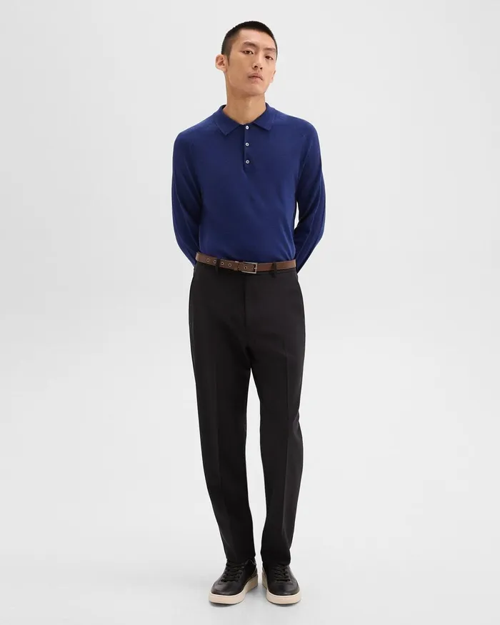 Men Pants Theory Relaxed Pant In Wool Gabardine Black