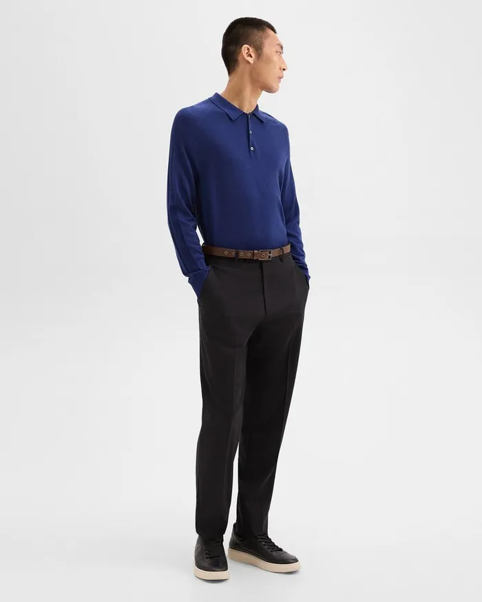 Men Pants Theory Relaxed Pant In Wool Gabardine Black