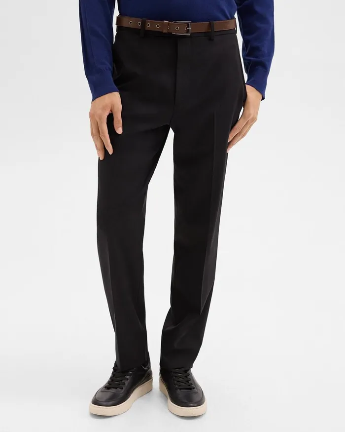 Men Pants Theory Relaxed Pant In Wool Gabardine Black