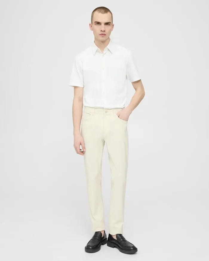 Men Pants Theory SlimFit 5Pocket Pant In Neoteric Twill Warm Ivory