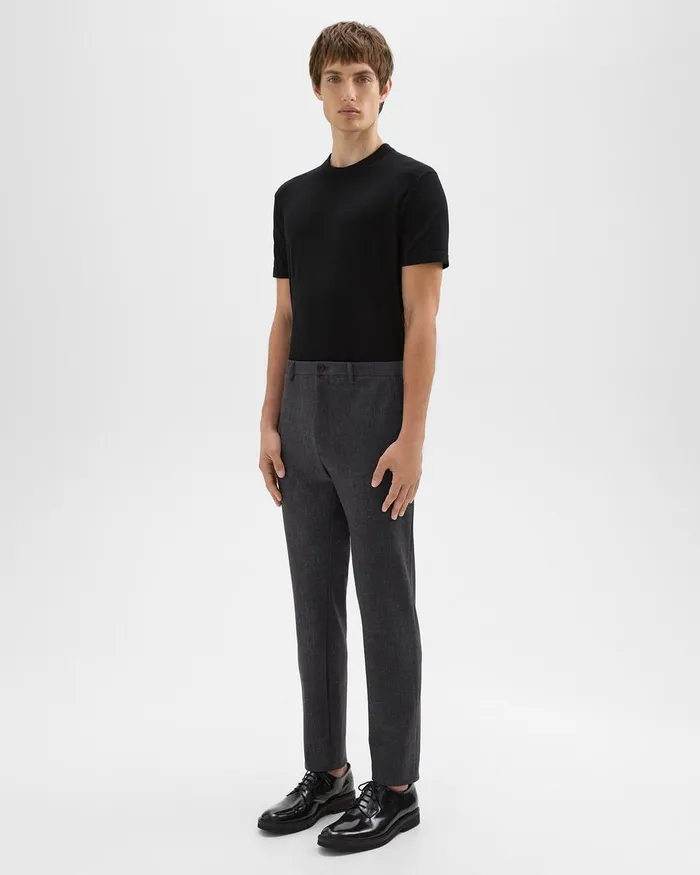 Men Pants Theory Zaine Pant In Printed Precision Ponte Grey Melange