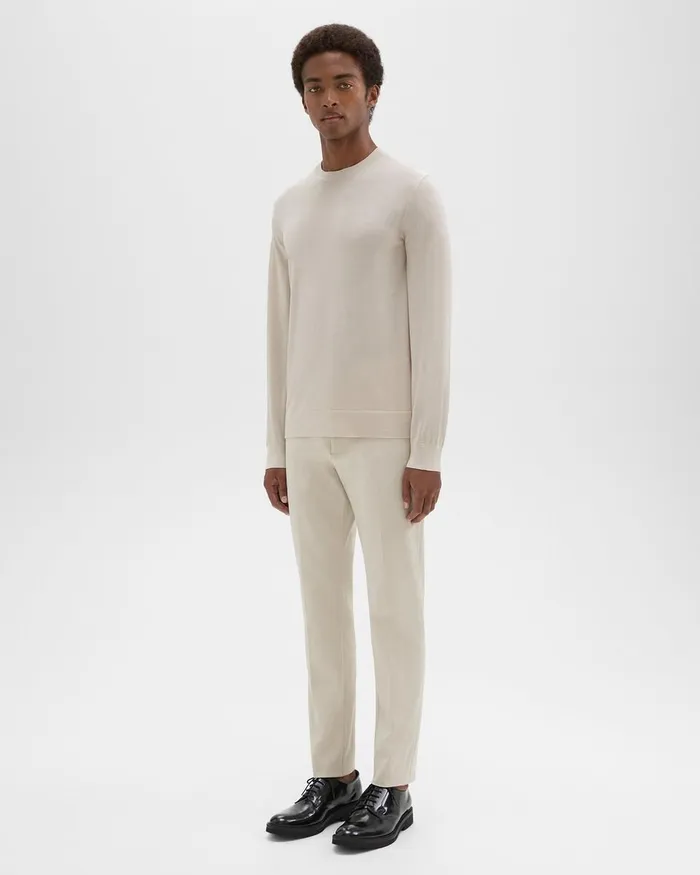 Men Pants Theory Zaine Pant In Stretch Cotton New Sand