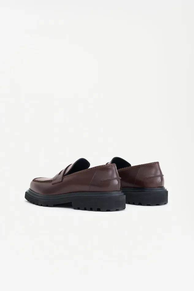 Men Penny Leather Loafers Mocha Filippa K Shoes