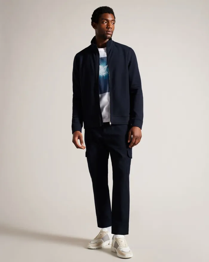Men PHLOEM 8211 Zip Through Funnel Neck Jacket Navy Ted Baker Tops Men PHLOEM 8211 Zip Through Funnel Neck Jacket Navy Ted Baker Tops