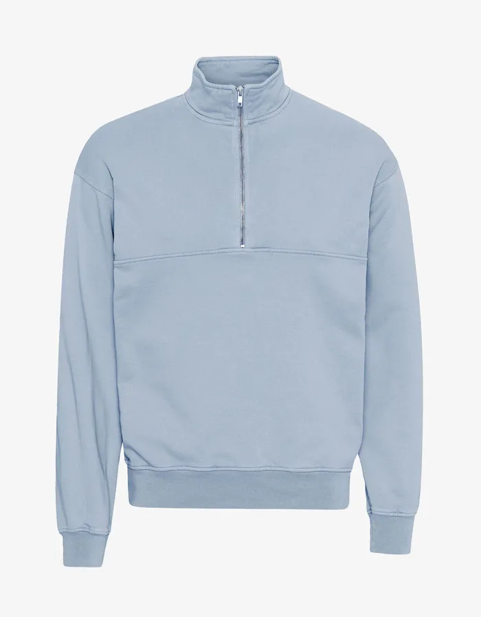Men Quarter Zips Colorfulstandard Organic Quarter Zip 8211 Powder Blue