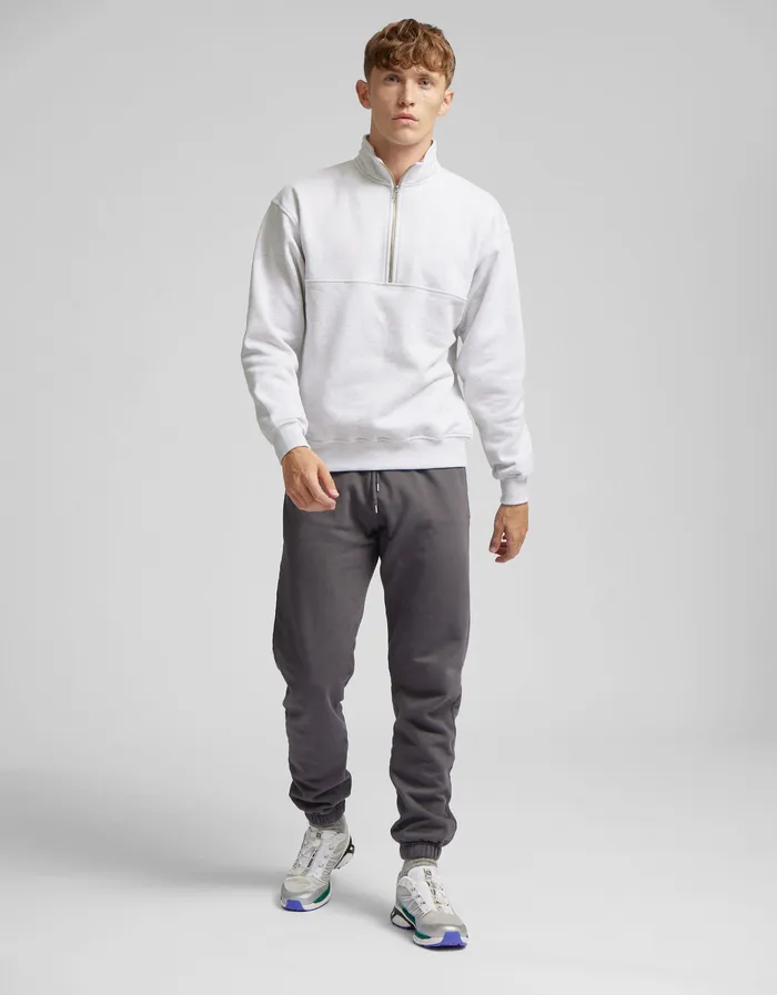 Men Quarter Zips Colorfulstandard Organic Quarter Zip 8211 Snow Melange