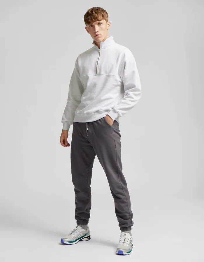 Men Quarter Zips Colorfulstandard Organic Quarter Zip 8211 Snow Melange