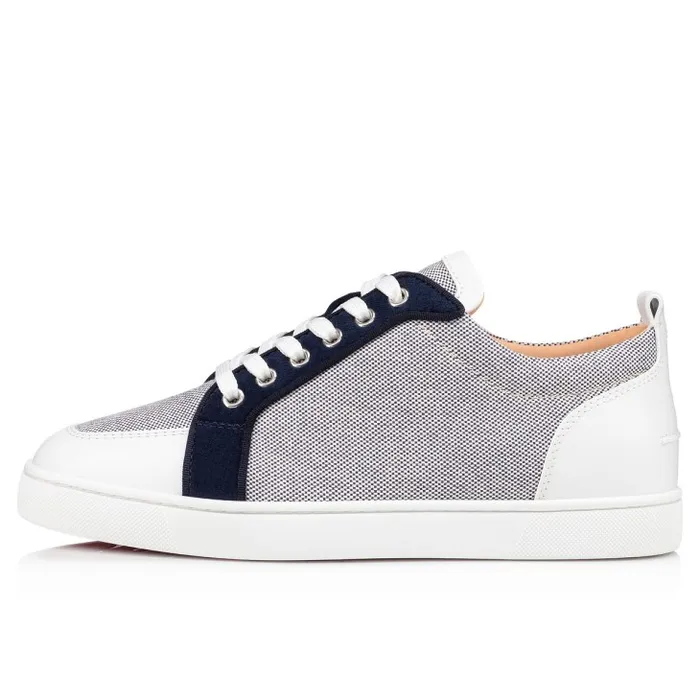 Men Rantulow Sneakers 8211 Calf Leather Cotton And Veau Velours 8211 Navy Christian Louboutin Sneakers