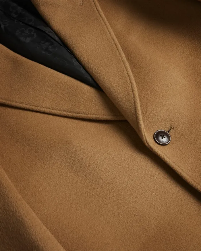 Men RAYDON 8211 Pure Wool Single Breasted Overcoat Camel Ted Baker Coats and Jackets