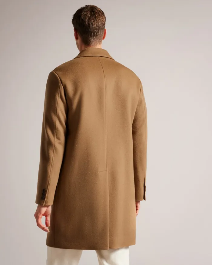 Men RAYDON 8211 Pure Wool Single Breasted Overcoat Camel Ted Baker Coats and Jackets