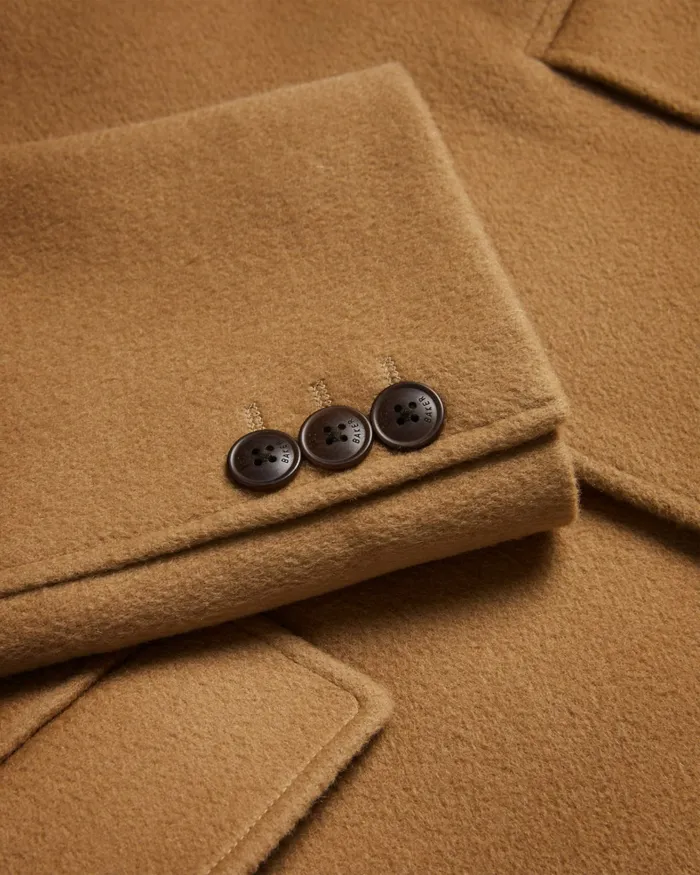Men RAYDON 8211 Pure Wool Single Breasted Overcoat Camel Ted Baker Coats and Jackets