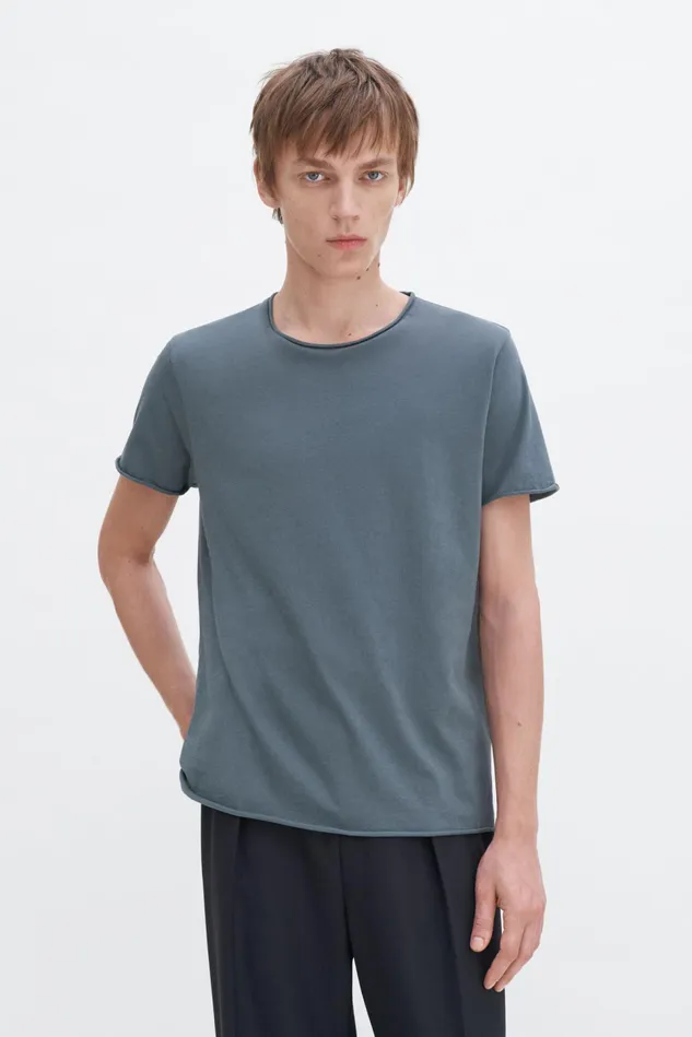 Men Roll Neck Tee Green Grey Filippa K TShirts