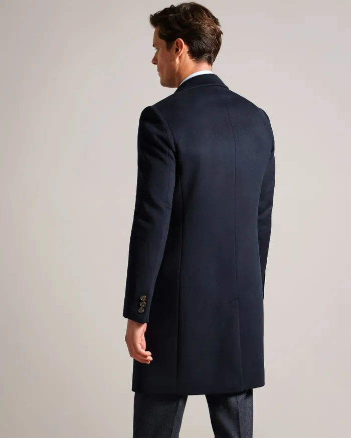 Men RUEBY 8211 Fitted Wool Blend City Coat Navy Ted Baker Coats and Jackets Men RUEBY 8211 Fitted Wool Blend City Coat Navy Ted Baker Coats and Jackets