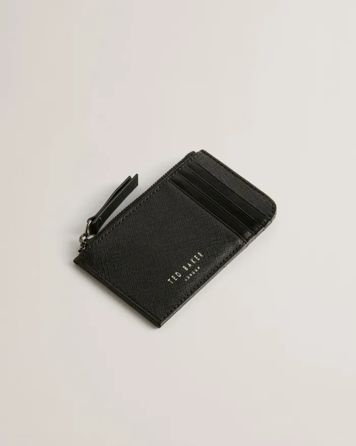 Men SANTEL 8211 Saffiano Leather Belt And Cardholder Set Black Ted Baker Wallets and Cardholders