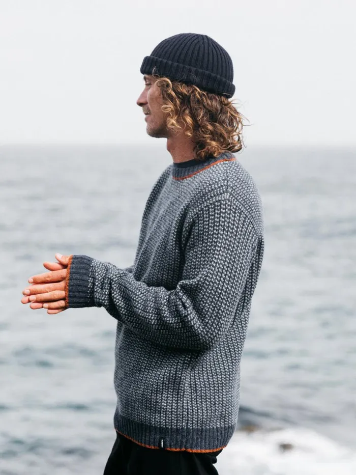 Men Selfost Nordic Patterned Crew Jumper Navyskydark Rosewood Finisterre Knitwear Men Selfost Nordic Patterned Crew Jumper Navyskydark Rosewood Finisterre Knitwear