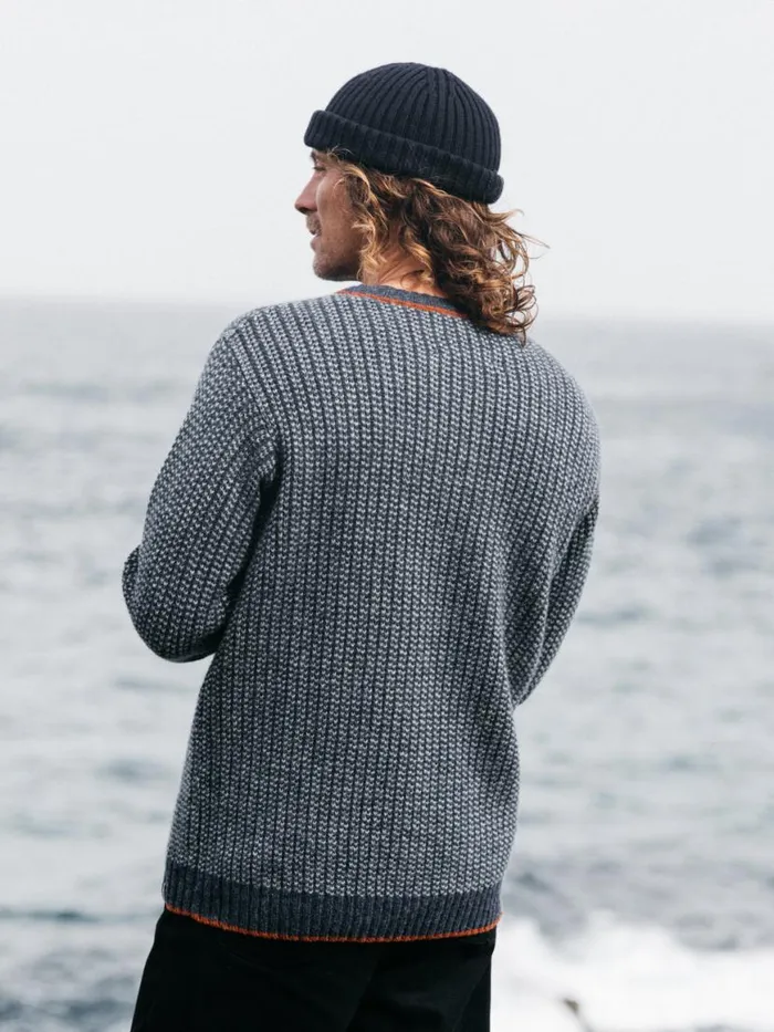 Men Selfost Nordic Patterned Crew Jumper Navyskydark Rosewood Finisterre Knitwear Men Selfost Nordic Patterned Crew Jumper Navyskydark Rosewood Finisterre Knitwear