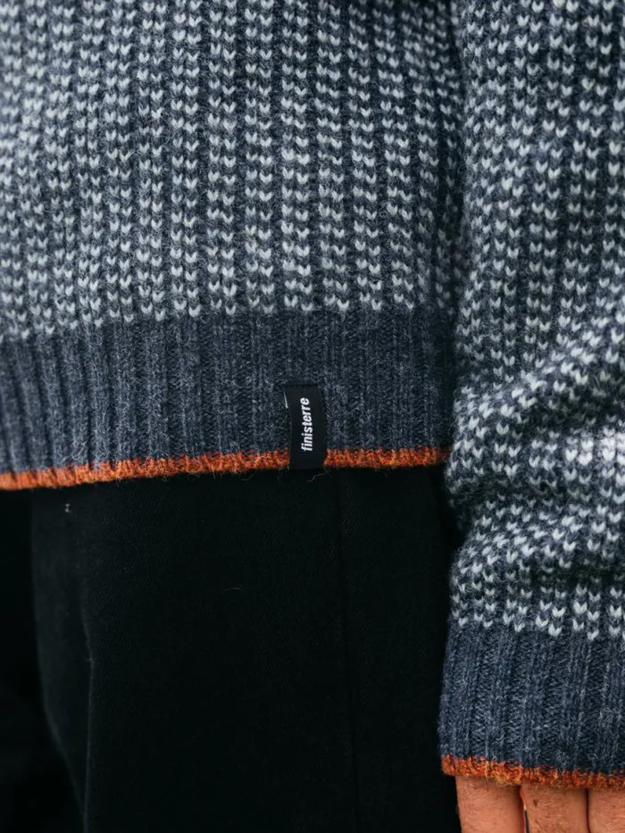 Men Selfost Nordic Patterned Crew Jumper Navyskydark Rosewood Finisterre Knitwear Men Selfost Nordic Patterned Crew Jumper Navyskydark Rosewood Finisterre Knitwear