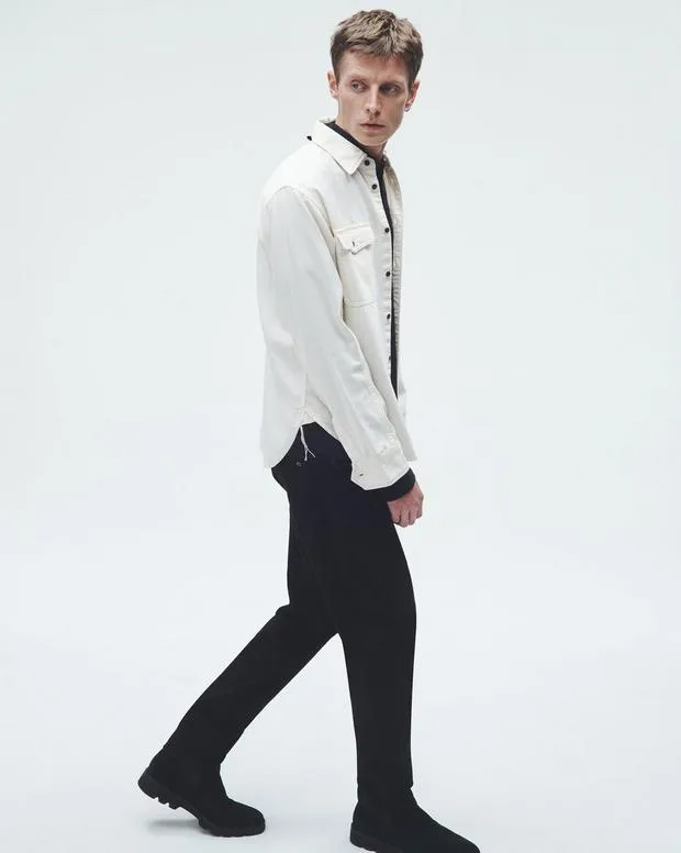 Men Shirts Rag and Bone Featherweight Denim Shirt Ecru