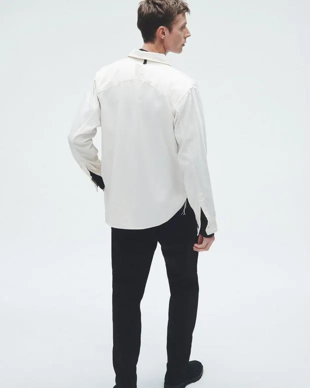 Men Shirts Rag and Bone Featherweight Denim Shirt Ecru