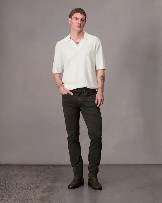 Men Shirts Rag and Bone Hayes Johnny Collar Polo Ivory