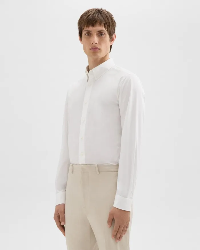 Men Shirts Theory Hugh Shirt In Cotton White