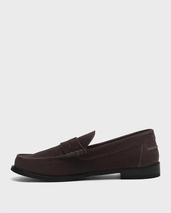 Men Shoes Theory City Loafer In Suede Hickory