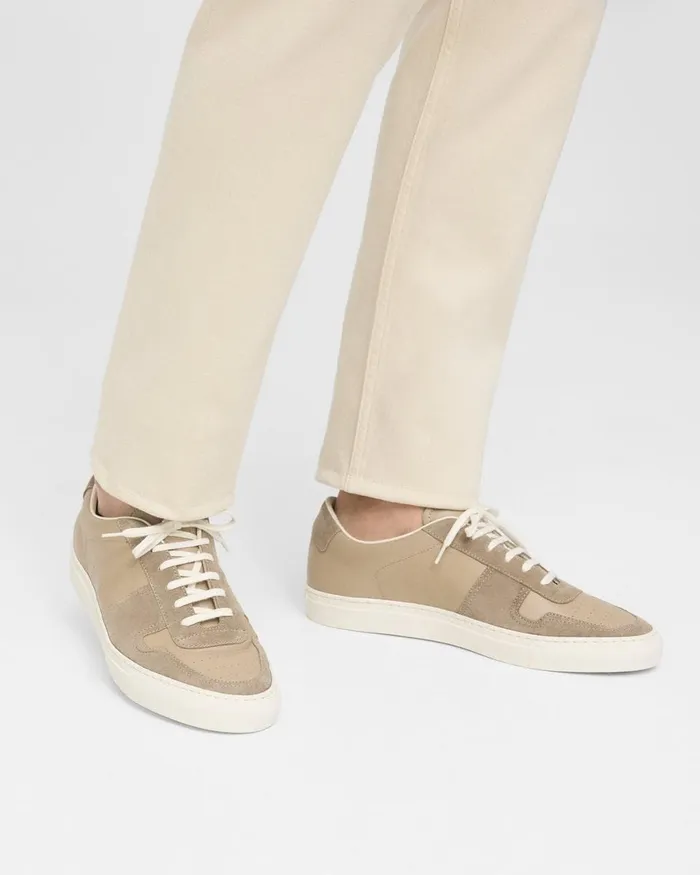 Men Shoes Theory Common Projects BBall LowTop Sneakers Tan