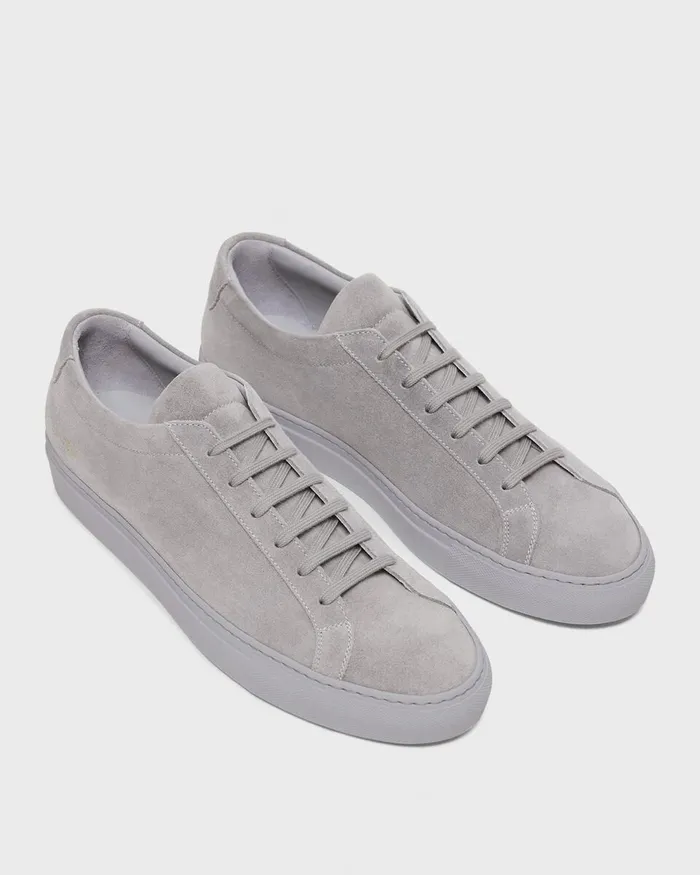 Men Shoes Theory Common Projects Original Achilles Sneakers Warm Grey