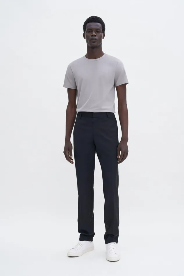Men Slim Tapered Wool Trousers Black Filippa K Tailoring