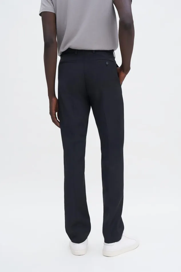 Men Slim Tapered Wool Trousers Black Filippa K Tailoring