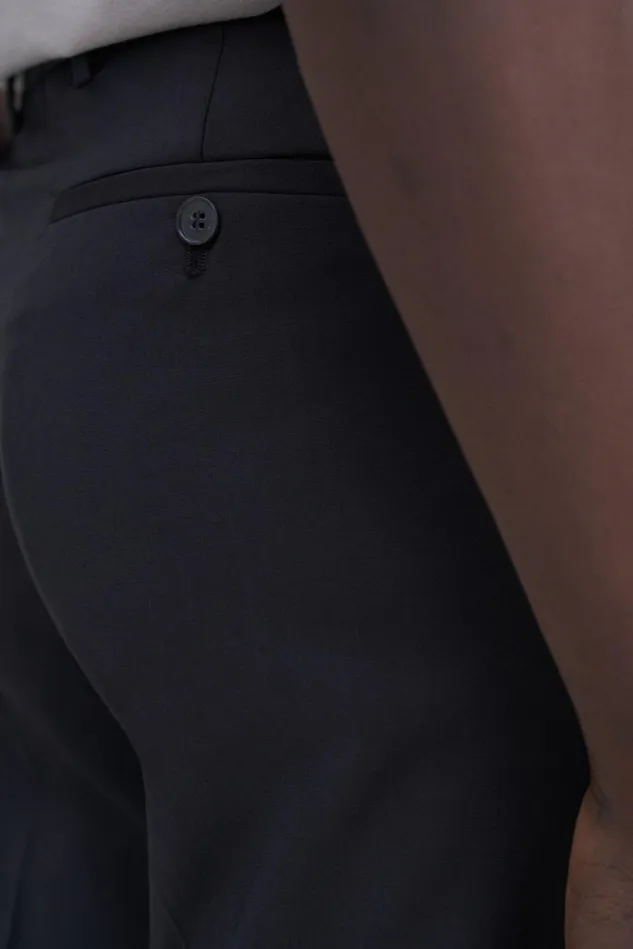 Men Slim Tapered Wool Trousers Black Filippa K Tailoring