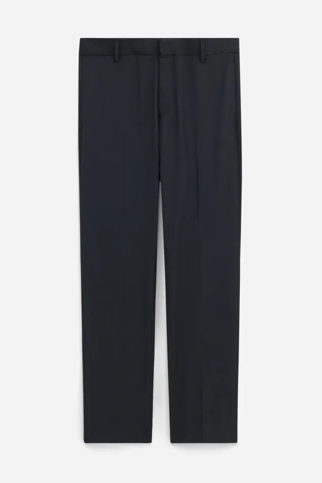 Men Slim Tapered Wool Trousers Black Filippa K Tailoring