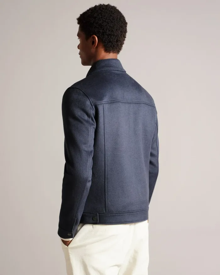 Men SOMERSS 8211 Wool Blend Trucker Jacket Medium Blue Ted Baker Coats and Jackets Men SOMERSS 8211 Wool Blend Trucker Jacket Medium Blue Ted Baker Coats and Jackets